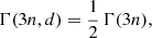 $$ \begin{aligned} \Gamma (3n,d) = \frac{1}{2}\,\Gamma (3n), \end{aligned} $$