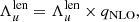 $$ \begin{aligned} \Lambda _u^\mathrm{len}&= \Lambda _u^\mathrm{len} \times q_{\rm NLO},\end{aligned} $$