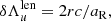 $$ \begin{aligned} \delta \Lambda _u^\mathrm{len} = 2rc/a_{\rm R}, \end{aligned} $$