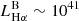 $ L^{\mathrm{B}}_{\mathrm{H\alpha}}\sim10^{41} $