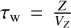 ${\tau _{\rm{w}}} = {Z \over {{V_Z}}}$