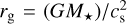 ${r_{\rm{g}}} = \left( {G{M_*}} \right){\rm{/}}c_{\rm{s}}^{\rm{2}}$