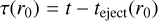 $\tau \left( {{r_0}} \right) = t - {t_{{\rm{eject}}}}\left( 0 \right)$