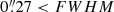 $ 0{{\overset{\prime\prime}{.}}}27 < FWHM $