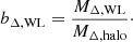 $$ \begin{aligned} b_{\Delta ,\mathrm{WL}} = \frac{M_{\Delta ,\mathrm{WL}}}{M_{\Delta ,\mathrm{halo}}}\cdot \end{aligned} $$