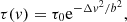 $$ \begin{aligned} \tau ({v})=\tau _0 \mathrm{e}^{-\Delta {v}^2/b^2} ,\end{aligned} $$