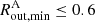 $ R_{\mathrm{out,min}}^{\mathrm{A}} \le 0.6 $