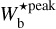 $W_{\rm{b}}^{ \star {\rm{peak}}}$