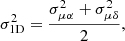 $$ \begin{aligned} \sigma _{\rm 1D}^2=\frac{\sigma _{\mu \alpha }^2 + \sigma _{\mu \delta }^2}{2}, \end{aligned} $$