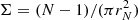 $ \Sigma = (N-1)/(\pi r_N^2) $