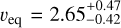 ${v_{{\rm{eq}}}} = 2.65_{ - 0.42}^{ + 0.47}$