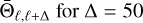 ${{\rm{\bar \Theta }}_{\ell ,\ell + {\rm{\Delta }}}}{\rm{for}}\,{\rm{\Delta }} = 50$