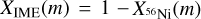 ${X_{{\rm{IME}}}}\left( m \right) = 1 - {X_{^{56}{\rm{Ni}}}}\left( m \right)$