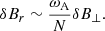 $$ \begin{aligned} \delta B_r\sim \frac{\omega _{\rm A}}{N}\delta B_{\perp }. \end{aligned} $$