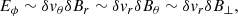 $$ \begin{aligned} E_{\phi }\sim \delta {v}_{\theta }\delta B_{r}\sim \delta {v}_r\delta B_{\theta }\sim \delta {v}_r\delta B_{\perp }, \end{aligned} $$