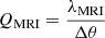$ Q_{\mathrm{MRI}} = {\lambda_{\mathrm{MRI}} \over {\Delta\theta}} $