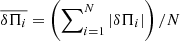 $ \overline{\delta \Pi_i}= \left( \sum\nolimits_{i= 1}^N |\delta \Pi_i| \right)/N $