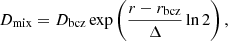 $$ \begin{aligned} D_{\rm mix} = D_{\rm bcz}\exp \left(\frac{r-r_{\rm bcz}}{\Delta }\ln 2\right), \end{aligned} $$