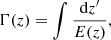 $$ \begin{aligned} \Gamma (z) = \int \frac{\mathrm{d}z^\prime }{E(z)}, \end{aligned} $$