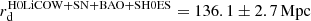$ r_{\rm d}^\mathrm{H0LiCOW+SN+BAO+SH0ES} = 136.1\pm2.7\,\mathrm{Mpc} $