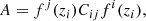 $$ \begin{aligned}&A = f^j(z_i) C_{ij} f^i(z_i), \end{aligned} $$