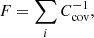 $$ \begin{aligned}&F = \sum _i C^{-1}_{\rm cov} , \end{aligned} $$