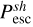 $P_{{\rm{esc}}}^sh$