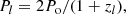 $$ \begin{aligned} P_l = 2P_{\rm o} / (1 + z_l), \end{aligned} $$