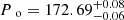 $ P{_{\text{ o}}}=172.69^{+0.08}_{-0.06} $