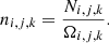 $$ \begin{aligned} n_{i,j,k} = \frac{N_{i,j,k}}{\Omega _{i,j,k}}. \end{aligned} $$