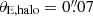 $ \theta_{\mathrm{E,halo}} = 0{{\overset{\prime\prime}{.}}}07 $