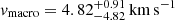 $ \mathit{v}_\mathrm{{macro}}=4.82^{+0.91}_{-4.82}\,\rm{km\,s^{-1}} $