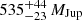 $ 535^{+44}_{-23}\,{M_{\mathrm{Jup}}} $