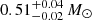 $ 0.51^{+0.04}_{-0.02}\,{M_{\odot}} $