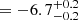 $ =-6.7^{+0.2}_{-0.2} $
