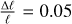 ${{{\rm{\Delta }}\ell } \over \ell } = 0.05$