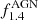 $ f_{1.4}^{\mathrm{AGN}} $