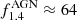 $ f_{1.4}^{\mathrm{AGN}} \approx64 $