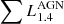 $ \sum{L_{1.4}^{\mathrm{AGN}}} $