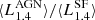 $ \langle L_{1.4}^{\mathrm{AGN}} \rangle / \langle L_{1.4}^{\mathrm{SF}} \rangle $