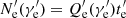 $ N^{\prime}_{\rm e}(\gamma^{\prime}_{\rm e})= Q^{\prime}_{\rm e}(\gamma^{\prime}_{\rm e})t^{\prime}_{\rm e} $