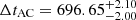 $ \Delta t_{\mathrm{AC}}=696.65^{+2.10}_{-2.00} $