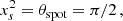 $$ \begin{aligned}&x_s^2 = \theta _\text{spot} = \pi /2 \, , \end{aligned} $$