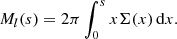 $$ \begin{aligned} M_{l}(s) = 2\pi \int _0^s x\Sigma (x)\,\mathrm{d}x. \end{aligned} $$