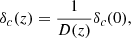 $$ \begin{aligned} \delta _c(z) = \dfrac{1}{D(z)} \delta _c(0), \end{aligned} $$