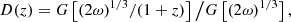 $$ \begin{aligned} D(z) = G\left[(2\omega )^{1/3}/(1+z)\right] \big / G\left[(2\omega )^{1/3}\right], \end{aligned} $$