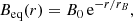 Mathematical equation: $$ \begin{aligned} B_{\rm eq}(r) = B_0\,\mathrm{e}^{-r/r_B}, \end{aligned} $$
