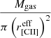 $ \frac{M_{\mathrm{gas}}}{\pi \left(r^{\mathrm{eff}}_{\mathrm{[CII]}}\right)^{2}} $