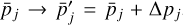 ${\bar p_j} \to \bar p_j^\prime = {\bar p_j} + {\rm{\Delta }}{p_j}$