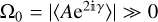 ${{\rm{\Omega }}_0} = \left| {\left\langle {A{{\rm{e}}^{2\alpha \gamma }}} \right\rangle } \right| \gg 0$